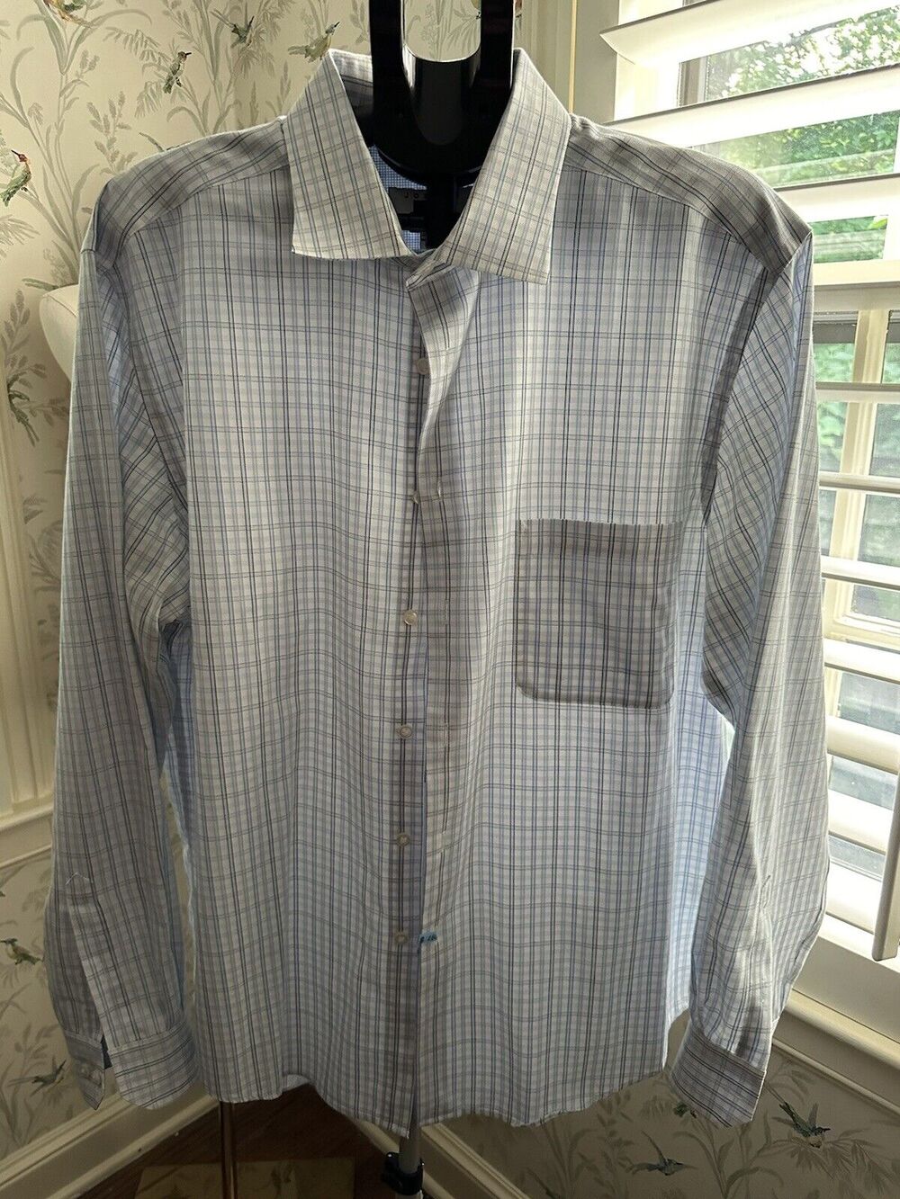 Joseph Abound Dress Shirt XL Classic Fit Non Iron Blue Plaid